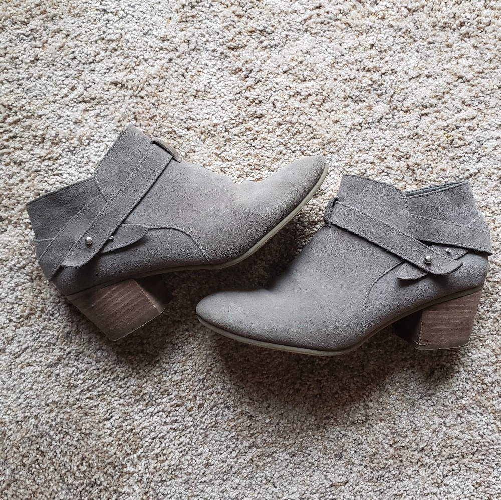 Grey Suede Booties- Crown Vintage Size 7